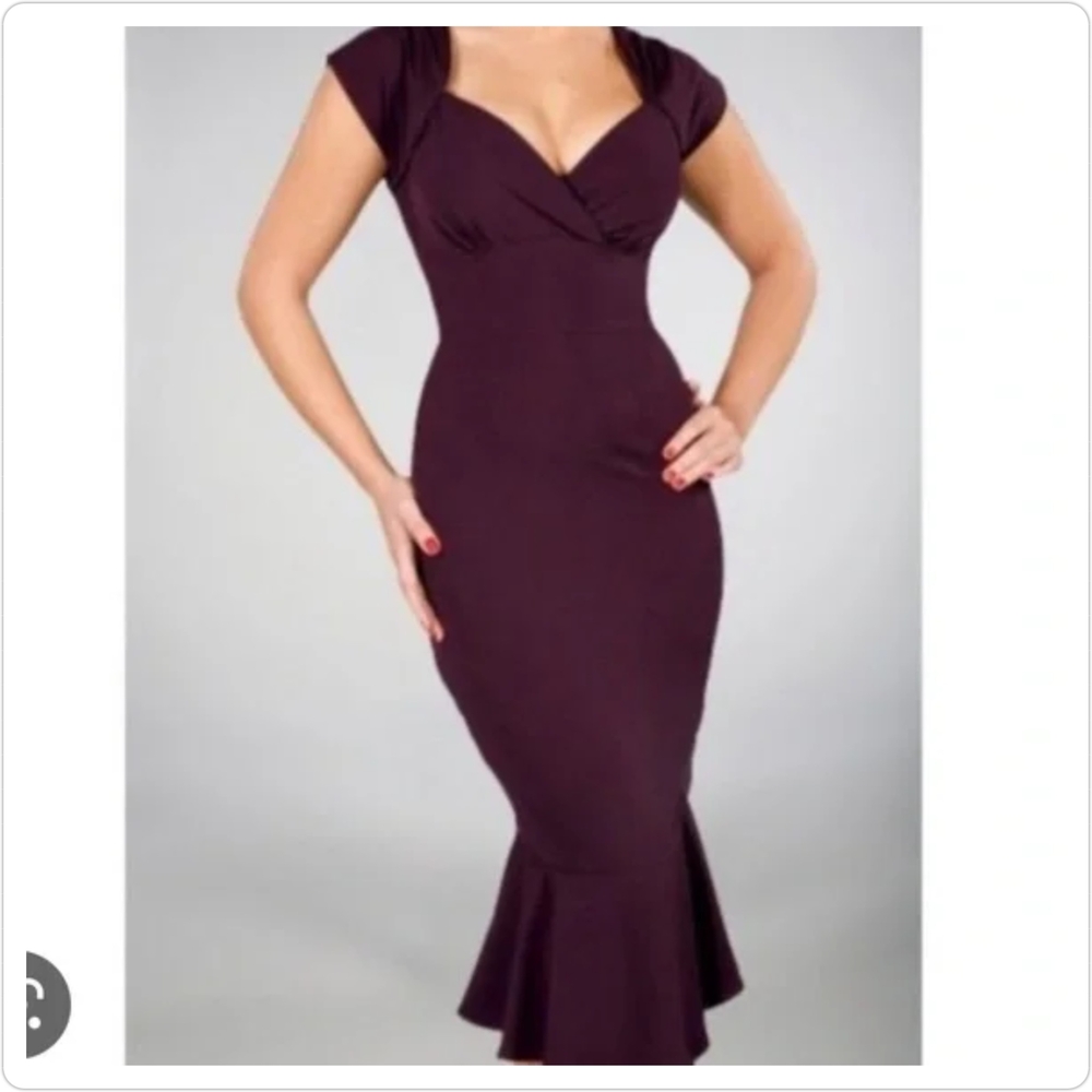 Stop Staring Plum Wiggle Dress Size Medium